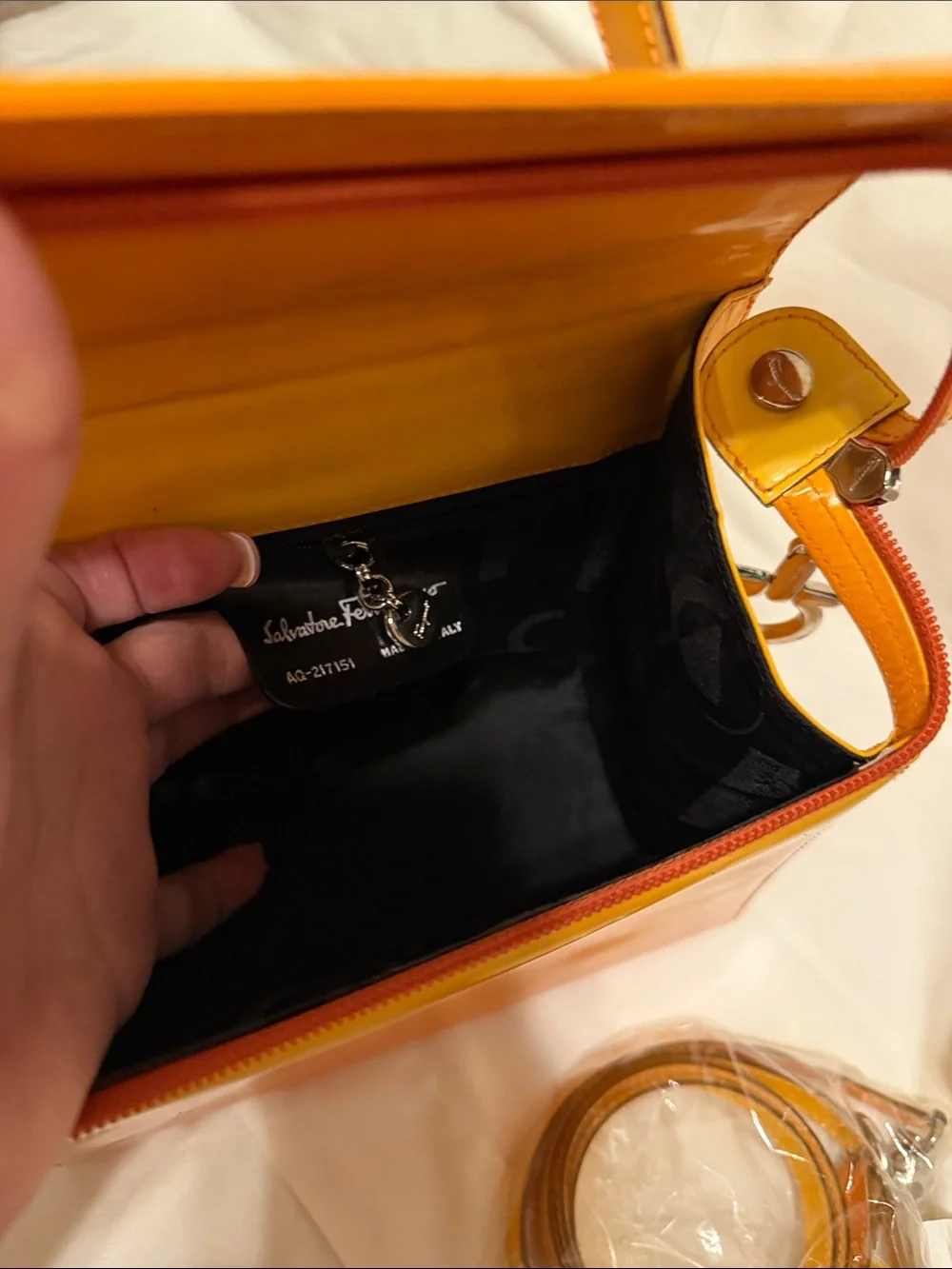 Elegant Salvatore Ferragamo Yellow Top-Handle Leather Bag
